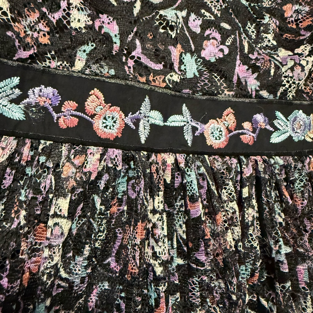 NWT Free People Black Floral Dress - Picture 7 of 9